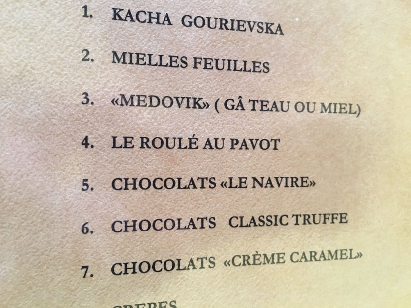 Un menu en français